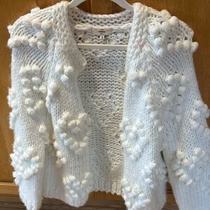 entro Cream Bubble Bobble Open-Front Chunky Cardigan